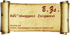 Bánhegyesi Zsigmond névjegykártya